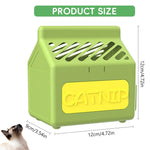 Qpets Cat Grass Planting Box for Catnip Featuring Cartoon Milk Box Design 12x9x12cm 2pcs