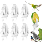 Qpets® Pet Food Clip, 6Pcs Bird Food Clips Holder for Cage Fruit Slice Clip Holder for Cage Plastic Bird Food Clip for Fruit Slices, Vegetable Leaf, Stem