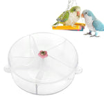 Qpets® Bird Feeder, Puzzle Bird Game Training Feeder Toy for Cage, Birds Food Feeder Slow Feeder Toy with 5 Rotatable Compartment Bird Food Box Acrylic Tray for Birds, Pigeons and Other Small Pet