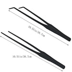 Qpets Aquarium Aquascaping Tools for Fish Tank with Pointed and Curved Tweezers 27cm Stainless Steel