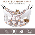 Qpets® Winter Hammock Bed for Small Animals Hibernation Plush Hanging Squirrel House Pets Sleeping Bag Guinea Pig Ferrets Hamsters Hedgehogs Chinchillas L Multicolor 3PCS