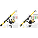 Qpets Telescopic Fishing Rod Combo for Travel with 1.8M Carbon Fiber Pole & Reel | Beginner Kit