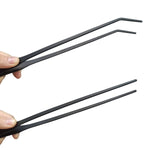 Qpets Aquarium Aquascaping Tools for Fish Tank with Pointed and Curved Tweezers 27cm Stainless Steel Set
