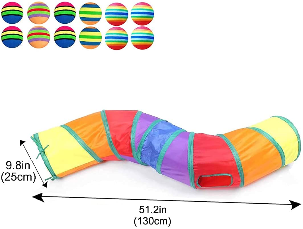 Cat Toys Cat Tunnel Pet Tube Collapsible Play Toy Indoor Outdoor Kitty Puppy Toys for Puzzle Exercising Hiding Training Toy (2 Way)