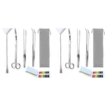 Qpets Aquarium Aquascaping Tools Kit for Fish Tank with 10.6 in Tweezers and 9.8 in Scissors | Stainless Steel Plant Maintenance Set