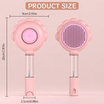 Qpets Cat Brush for Detangling and Shedding with Long Handle and Mist Sprayer | Easy One Button Cleaning