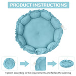 Qpets Cat Bed for All Season Use featuring Adjustable Drawstring Edge and Soft Cotton Cushion