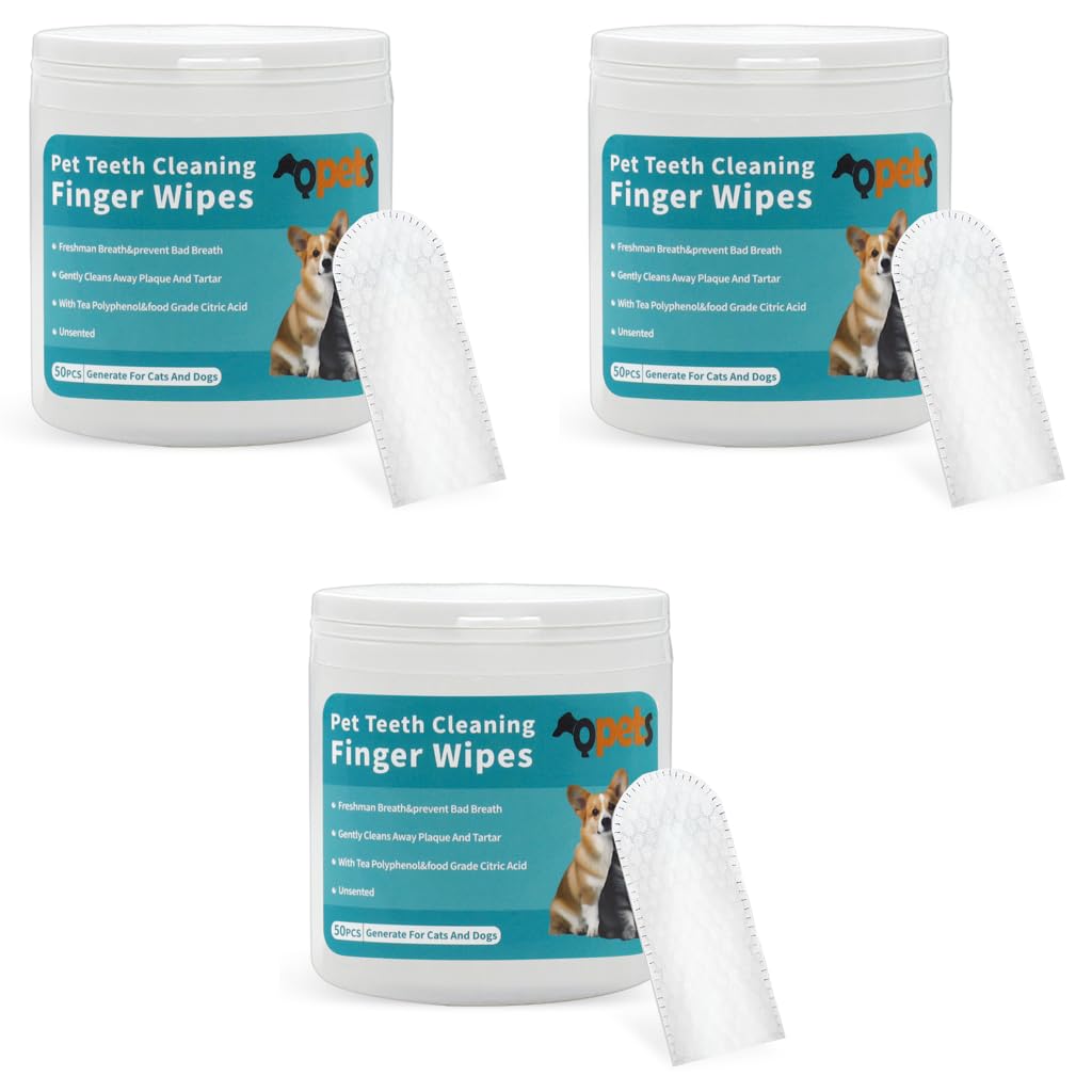 Qpets Pet Wet Wipes for Dogs and Cats 150PCS with EDI Cleansing Liquid | Non-Woven Grooming and Oral Care