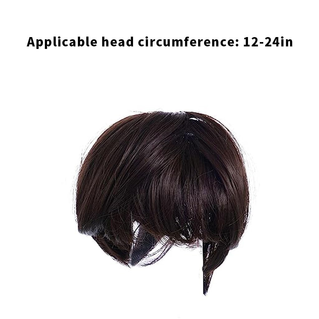 Qpets Dog Wig for Party and Festival Wear with Adjustable Chin Strap in Brown Hairpiece