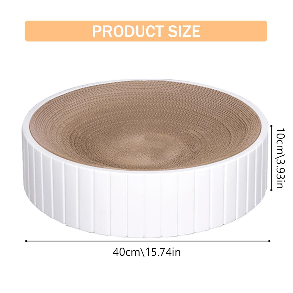 Qpets Cat Scratching Stool for Play and Rest with Teaser Ball | 40×40×10 cm Hard Cardboard Bed