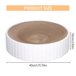 Qpets Cat Scratching Stool for Play and Rest with Teaser Ball | 40×40×10 cm Hard Cardboard Bed