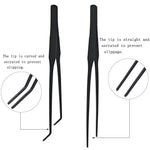 Qpets® 6PCS Aquarium Aquascaping Tools for Fish Tank Stainless Steel Pointed Curved Tweezers Set 27cm 10.6 inches Planted Accessories Weather Resistant