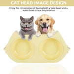 Qpets Dog Food Bowl for Cats and Puppies with 2 in 1 Feeding Design and Non Slip Base