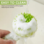 Qpets Pet Bath Brush for Dogs with Built In Soap Dispenser and Soft Silicone Bristles