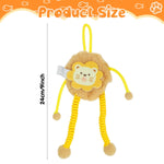 Qpets Cat Plush Toy for Indoor Playtime with Elastic Hanging Rope and Soft Lion Design
