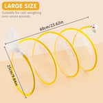 Qpets Cat Tunnel Toy for Indoor Cats with Elastic Spring Frame & Feather Tail Teaser | 2 PCS