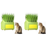 Qpets Cat Grass Planting Box for Catnip Featuring Cartoon Milk Box Design 12x9x12cm 2pcs