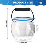 Qpets Small Betta Fish Bowl with Handle for Travel and Desktop Use | Clear PET Tank with Ventilated Lid