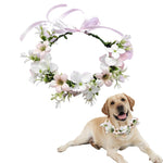 Qpets Pet Wedding Flower Collar for Dogs with Adjustable Tie Back | Ideal for Festivals & Photography
