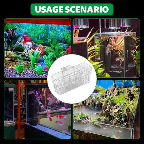 Qpets® Aquarium Plant Basket 3-Compartment Acrylic for Fish Tank Hanging Hydroponics with Draining Holes Accessories 2PCS