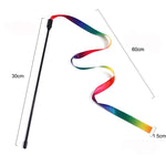 Qpets Cat Wand Toys for Interactive Play with Satin and Elastic Teaser | Set of 2