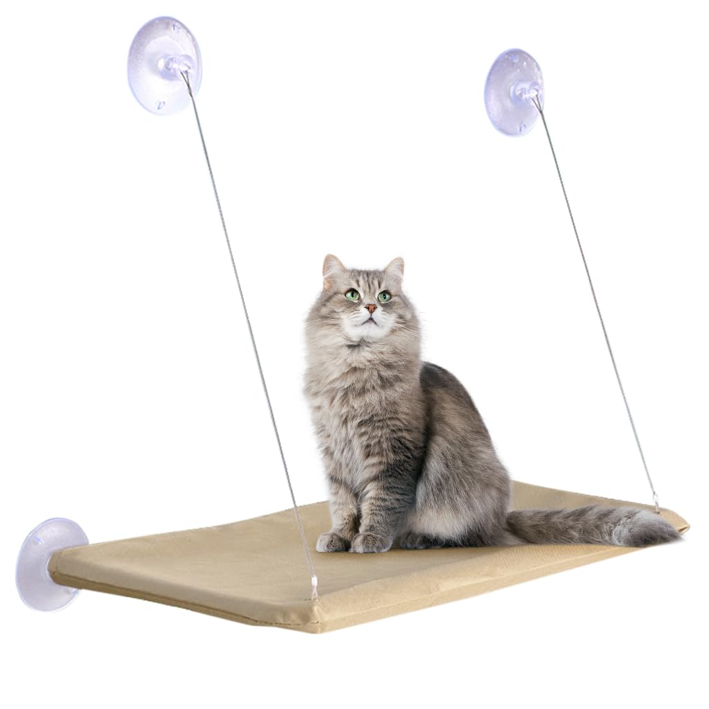 Cat Bed, Cat Hammock 30 * 54cm Cat Hammock Cozy Cat Hammock with Upgrade Safe Suction Cup, Cat Hammock for Resting Napping Cat Hanging Hammock on Wall, Window, Balcony, Bedroom