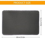 Qpets® Cat Litter Mat Double-Layer Honeycomb Design, Open Edge, EVA Foam, Soft on Paws, Includes Metal Litter Scoop, Fits 3-10MM Clumping Clay Litter, Easy Clean Mat for Hooded & Self-Cleaning Boxes
