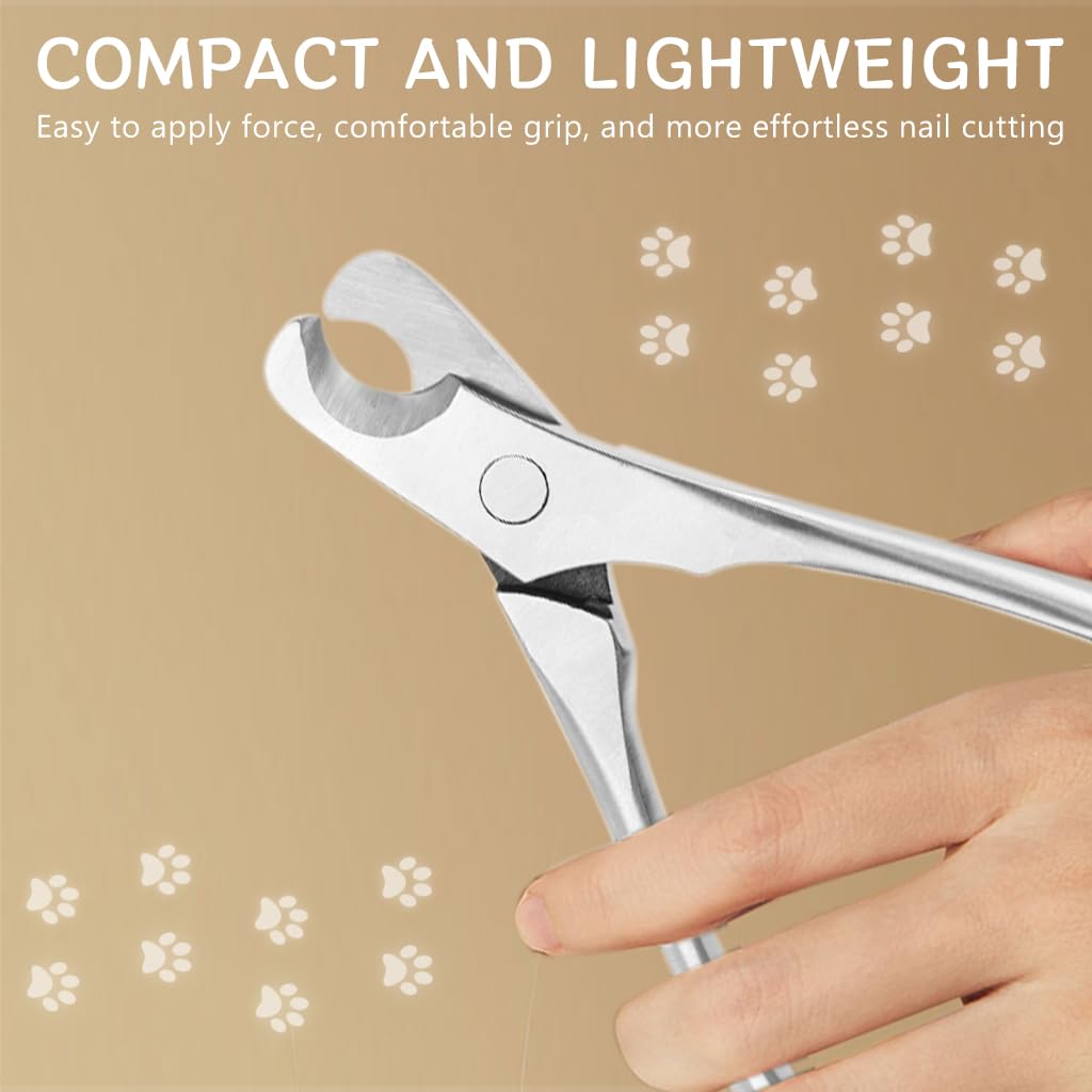 Qpets® Cat Nail Cutter Dog Nail Clipper, 5 Inches Pet Nail Clipper for Dogs Cats Labor Saving Spring Loaded Stainless Steel Dog Nail Clipper Trimmer Cats Nail Clipper