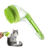 Qpets Pet Bath Brush for Dogs with Built In Soap Dispenser and Soft Silicone Bristles