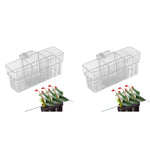 Qpets Aquarium Plant Basket for Fish Tank with Draining Holes 3 Compartment Acrylic 2PCS