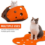 Qpets Felt Cat Tunnel Set for Play and Hide 90x22 cm with Porous Dual Color Design | Kittens and Large Cats
