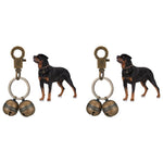 Qpets Adjustable Dog Collar Charm for Pets with Brass Twin Safety Bells | 2PCS Vintage Accessory
