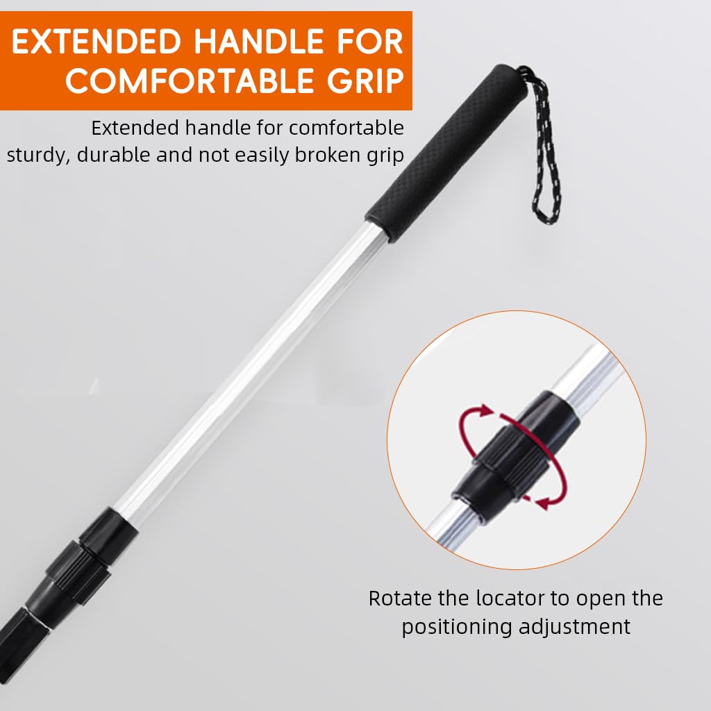 Qpets Cat Litter Shovel for Indoor or Poultry Use with 22–41.9 in Retractable Handle | 5.7 in Metal Slotted Scoop