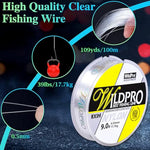 Qpets® 100m 0.5mm Clear Nylon Fishing Wire, Strong Invisible String for Freshwater & Saltwater, High Durability & Elasticity, Abrasion-Resistant Beading Line for Hanging & Angling (2 Pack)