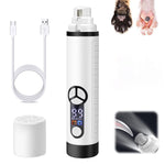 Qpets Electric Nail Trimmer for Pets with Dual LED Light and Adjustable Speed | USB Rechargeable 2000mAh Grinder