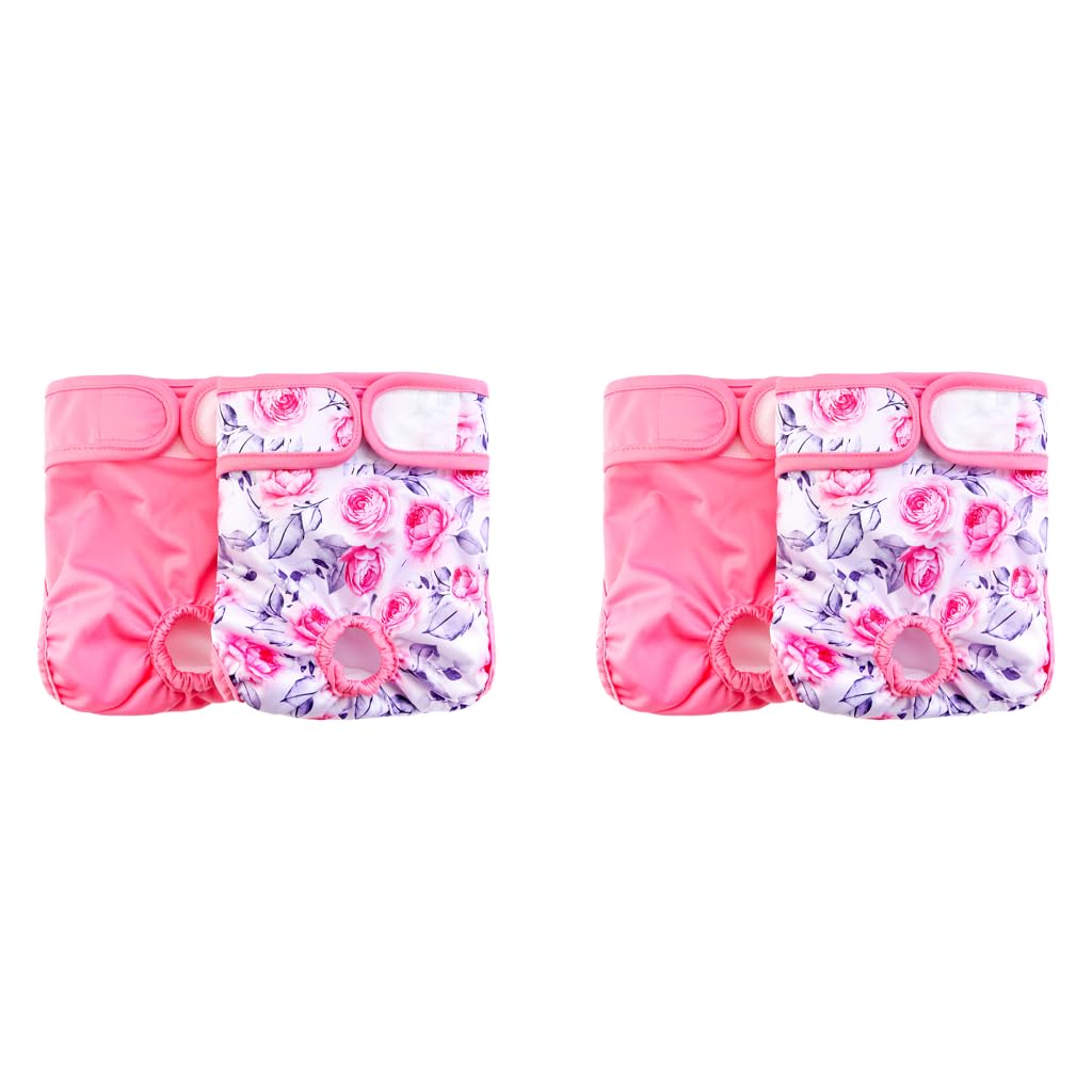 Qpets Dog Diaper for Female Dogs with Soft Breathable Fabric and 160ml Absorption 2 Pack