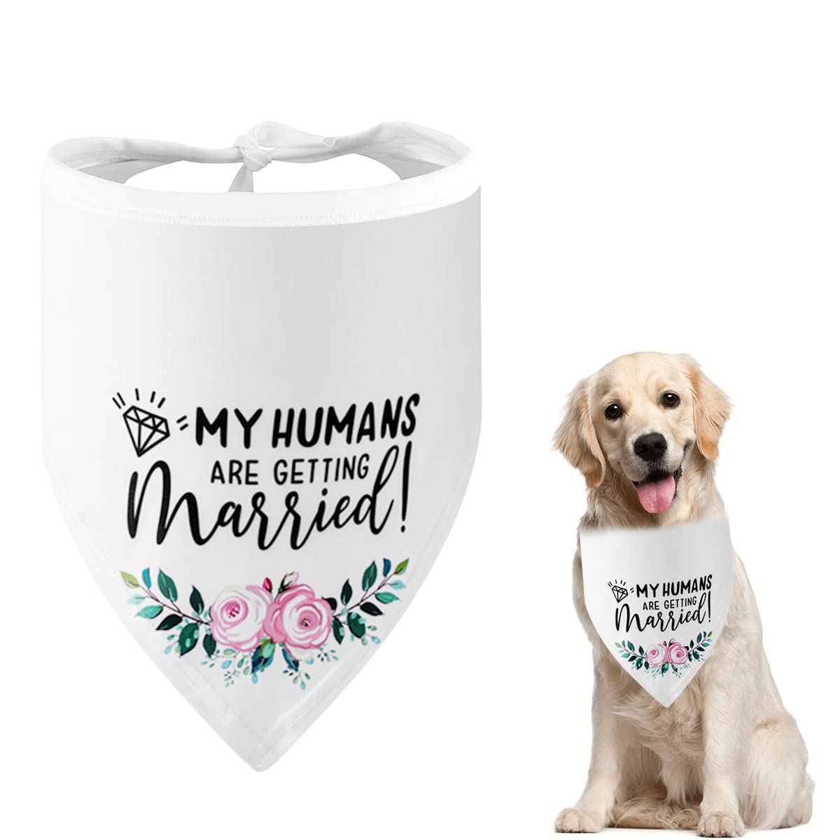 Qpets Dog Bandana Scarf for Wedding and Engagement Photos featuring 70×35×35 cm Fabric | Cat Friendly