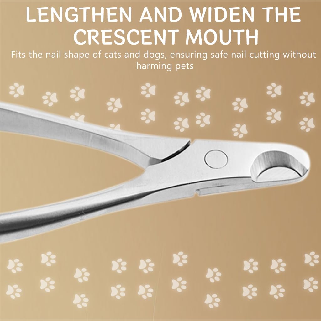 Qpets® Cat Nail Cutter Dog Nail Clipper, 5 Inches Pet Nail Clipper for Dogs Cats Labor Saving Spring Loaded Stainless Steel Dog Nail Clipper Trimmer Cats Nail Clipper