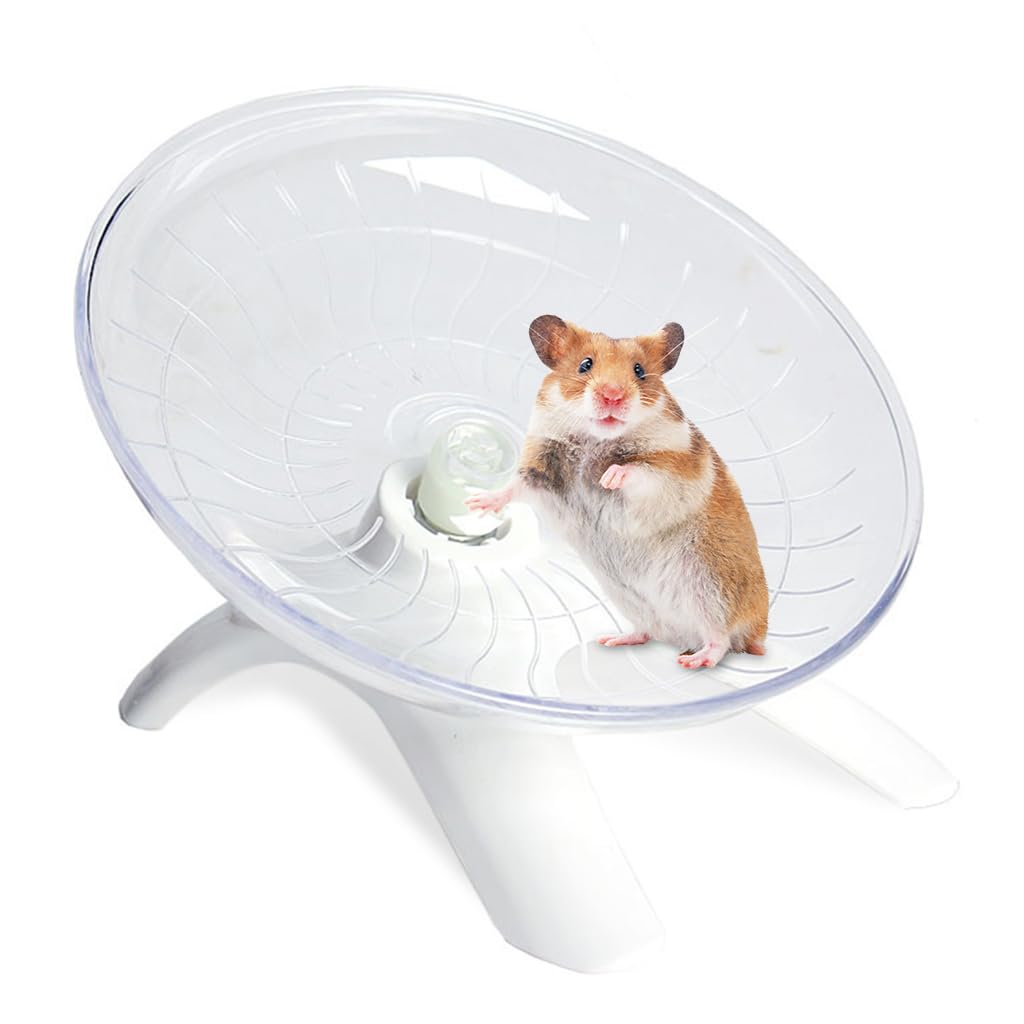 Qpets Hamster Running Wheel for Small and Large Breeds with Silent Tilting Disk | 7 in Exercise Toy