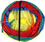 Qpets Cat Tunnel Toys for Indoor Play with 25 cm Diameter 80 cm Length and 3 Way Foldable Design | Rainbow Crinkle Tube for Kittens and Puppies