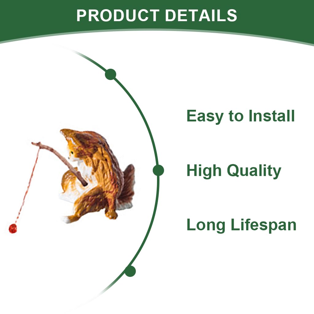 Qpets Fish Tank Accessories for Desk and Aquarium Decor with 2 in PVC Kitty Figurines 5 Pack