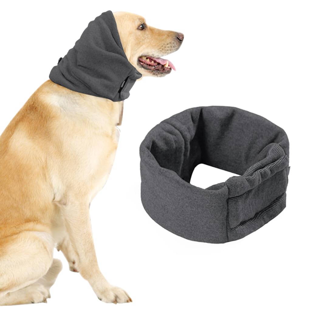 Qpets® Pets Comforting Hoodie Ear Muff for Dog Large Comforting Wrap Winter Ear Muff Stretchy Adjustable Ear Snood for Dogwith Long Ears, L