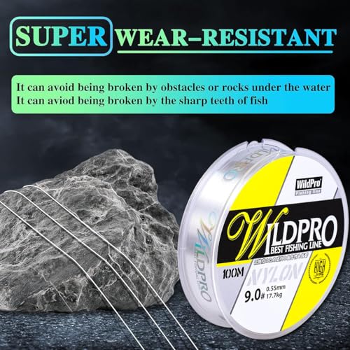 Qpets® 100m 0.5mm Clear Nylon Fishing Wire, Strong Invisible String for Freshwater & Saltwater, High Durability & Elasticity, Abrasion-Resistant Beading Line for Hanging & Angling (2 Pack)