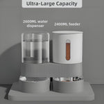 Qpets Dog Cat Feeder for Automatic Food and Water with 2.3L Capacity | No Jam Design