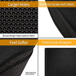 Qpets® Cat Litter Mat Litter Box Honeycomb Double Layer Tray Waterproof EVA Material Durable Washable Play Easy Clean Filter Any Sand Black 45 x 60CM 3PCS