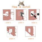 Qpets Cat Door for Small Pets with 4 Way Locking Design 28 x 25 x 5.5CM | 3 PCS Set
