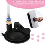 Qpets Cat Toys for Indoor Play with Suction Cup Base and Fiberglass Teaser Wand | Pink Feather Attachment