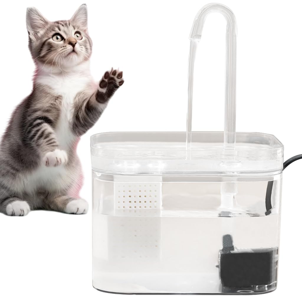 Qpets Cat Water Fountain 1.5L for Cats and Dogs with Automatic Circulation System | Transparent Food Grade PET Design