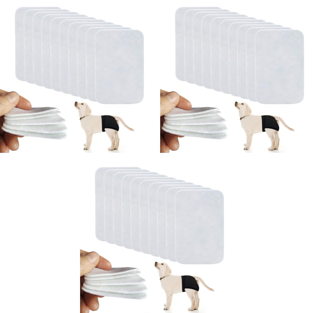 Qpets Pet Cotton Pads for Female Medium Dogs with Soft Breathable Fabric 30 pcs 15x13cm | Easy Diaper Replacement