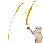 Qpets Cat Teaser Wand for Indoor Play with 19.69 in Wire & Realistic Foxtail Grass Attachment